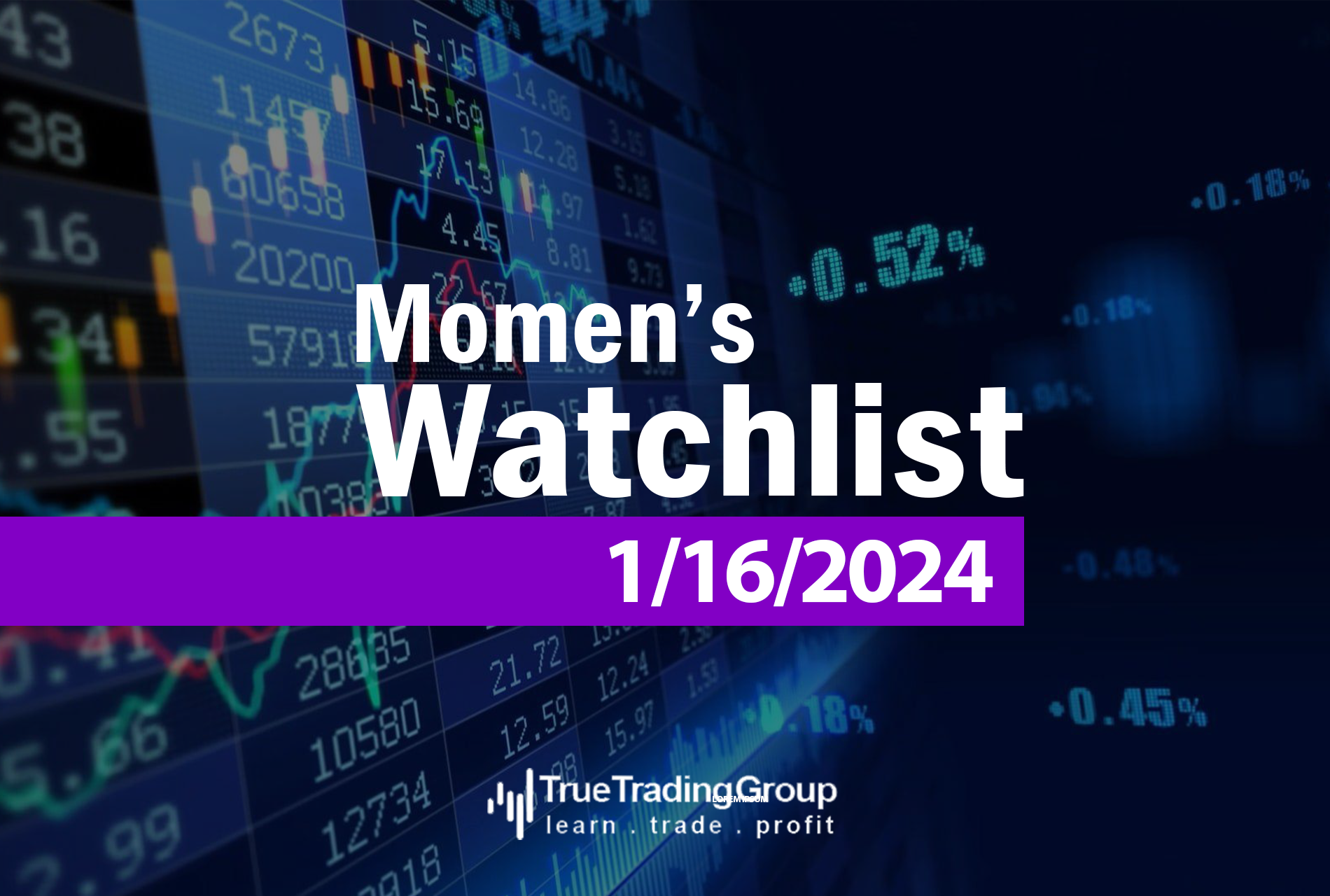 Momen's Watchlist 1/16/2024 True Trading Group