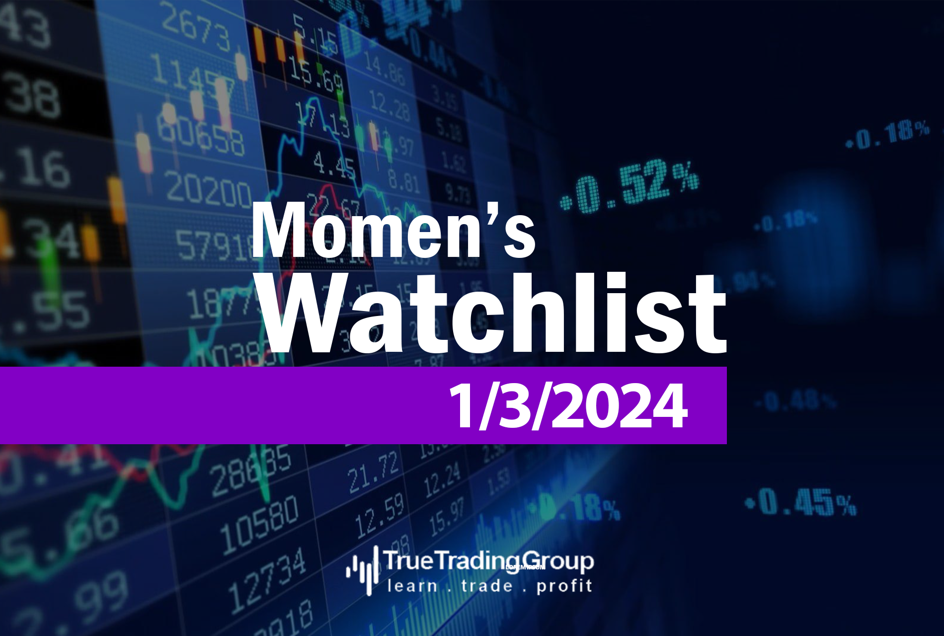 Momen's Watchlist 1/3/2024 True Trading Group