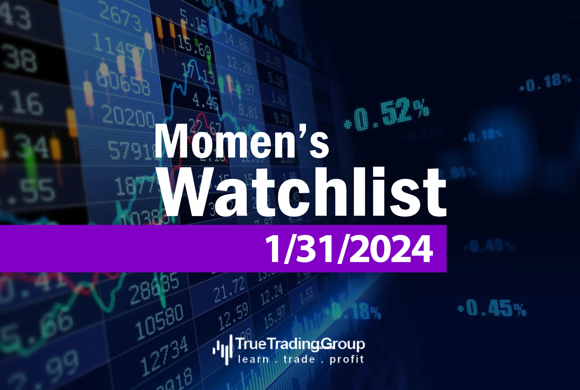 Momen's Watchlist 1/31/2024 True Trading Group